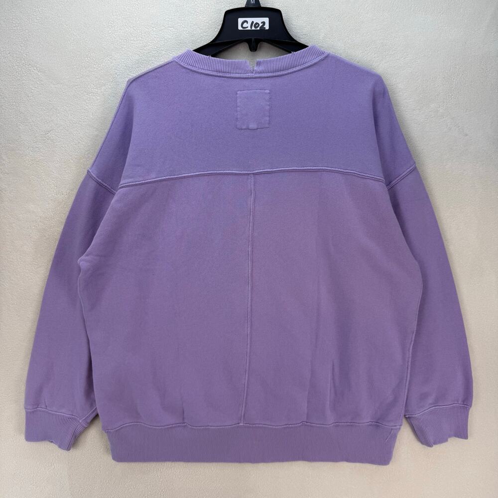 AERIE WOMEN'S MEDIUM OVERSIZED SWEATSHIRT LAVENDER DISTRESSED - Picture 6 of 6